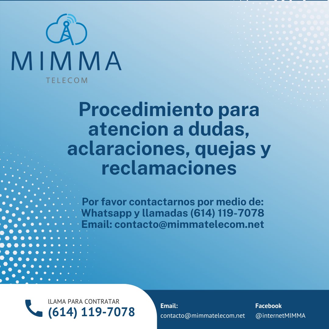 Procedimiento para atención de dudas, aclaraciones, quejas y reclamaciones