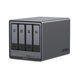 NAS UGREEN NASync DXP4800 Plus / Procesador Intel Pentium Gold 8505 5 Núcleos / 4 Bahías SATA + 2 M.2 NVMe PCIe 4.0 / 8GB DDR5 Expandible a 64GB / 10GbE + 2.5GbE / USB 3.2 Gen 2 Tipo C / HDMI 4K / Sistema Almacenamiento Conectado Red