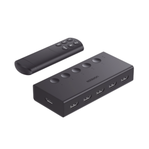 Conmutador HDMI 5X1 | 4K@60Hz | HDMI 2.0, 1.4 | HDCP 2.2, 1.4 | VRR | Dynamic HDR | 3D | CEC | EDID | IR 10 Metros (32.81 Pies) | 18Gbps | Cambio Manual y por Control Remoto | Incluye Cable de Alimentaci?n USB
