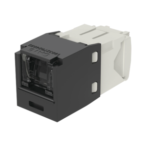Conector Jack RJ45 Estilo TG con Ventana, Mini-Com, Categor?a 6, de 8 Posiciones y 8 Cables, Color Negro