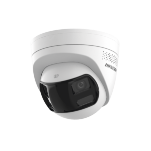[PROTECCIÓN ACTIVA] Turret IP 6Megapixel / 2 Lentes de 2.8 mm (Imagen Panorámica 180°) / 30 mts IR / Exterior IP67 / Luz Intermitente y Alerta de Audio / Audio Bidireccional / ACUSENSE / WDR 120 dB / Micro SD
