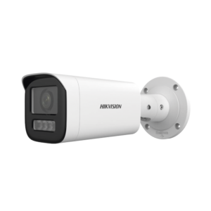 Bala IP 4 Megapíxel / Lente Motorizado 2.8 a 12 mm / Dual Light (50 mts IR + 50 mts Luz Blanca) / ACUSENSE Lite / Microfono Integrado / Exterior IP67 / WDR 120 dB / PoE  / Micro SD / Alarmas I/O