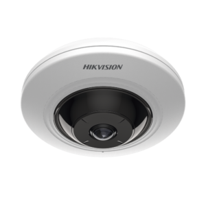 Mini Fisheye IP 5 Megapixel / Panorámica 180° - 360° / 8 mts IR / Interior / PoE / HEOP / ACUSENSE / Detección Facial / Microfono Integrado