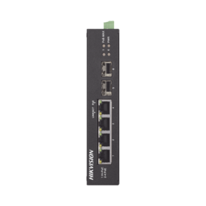 Switch Industrial No Administrable Gigabit / 3 Puertos Gigabit PoE+ (30 W) + 1 Puerto Gigabit PoE++ (60 W) / 2 Puertos SFP / 65 W Total / 48 a 57 VCD / Ideal para Proyectos / 300 Metros de Distancia