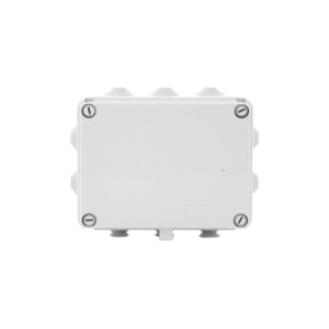 Caja de derivación de PVC Auto-extinguible con 10 entradas, tapa atornillada, 190 x 140 x 70 MM, Para Exterior (IP55)