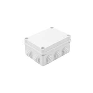 Caja Estanca de PVC Para Derivación y Conexión, 10 Entradas, Tapa con Tornillo de 1/4" de Vuelta, 150x110x70 mm (Área interna), Uso Exterior IP55, Material que no Propaga el Fuego y Libre de Hálogenos