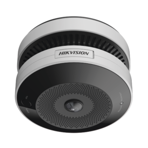 (HikFire) Mini Fisheye IP 4 Megapixel con Detector de Humo Puntual / Autónomo / Entrada y Salida de Alarma / 15 mts IR / PoE / WDR 120 dB / Alarma de 85 dB / MicroSD 128GB / Compatible con Hik-Connect
