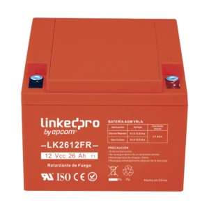 Batería de respaldo 12 V 26 Ah AGM | Certificada UL94-V0 Retardante a la Flama | Especial para Seguridad Electrónica | Vida útil 5 años | Terminales T1
