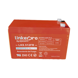 Batería de respaldo 12 V 9.5 Ah AGM | Certificada UL94-V0 Retardante a la Flama | Especial para Seguridad Electrónica | Vida útil 5 años | Terminales F1 + Adaptador F2