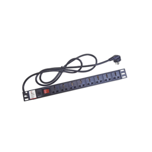 Protector de 120 Vca con 8 contactos de alimentación en color negro para aplicaciones en Rack