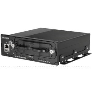 NVR Móvil de 8 Canales / 5 Megapixel / 4 Puertos PoE + 4 Vía Switch / 2 Bahías de HDD / Incluye Modulo GPS / Conector M12