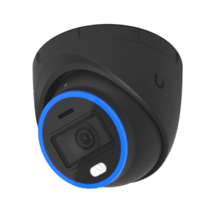 Cámara UniFi Protect Turret AI Negra / 4K(8MP) / Ángulo ultra-ancho 109.9 / Visión Nocturna IR 40 m / AI Avanzado: Reconocimiento de Rostros y Matrículas / LED p/color en la noche / Micrófono 2 vías / ranura Micro