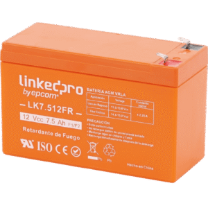 Batería de respaldo 12 V 7.5 Ah AGM | Certificada UL94-V0 Retardante a la Flama | Especial para Seguridad Electrónica | Vida útil 5 años | Terminales F1 + Adaptador F2