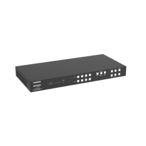 Switch de Video Matrix 4x4 HDMI 2.0 | 18Gbps Ancho de Banda | 4K2K@60Hz Resolución | 4 Entradas 4 Salidas HDMI | Audio LPCM y Dolby Digital | Control TCP-IP y RS-232 | Conectores Phoenix para Audio | Metal Enclosure