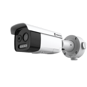 HIKMICRO Cámara Bala IP Térmica y Óptica Dual / Análisis de Video (VCA 3.0) para Protección Perimetral / Detección de Incendios y Fumar / Medición de Temperatura -20°C a 150°C