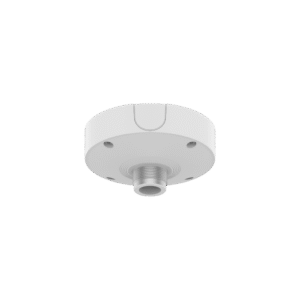 Base de Montaje para Techo SBP-180CMB / Aluminio / Color Blanco RAL9003 / Diámetro 180 mm / Peso 970 g / Tornillo TR30 / Orificio Conduit 19.1 mm / Compatible con Múltiples Modelos Hanwha