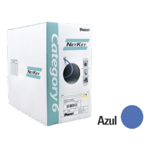 Bobina de Cable UTP 305 Metros (1000 Pies) de Cobre, NetKey, Azul, Categor?a 6 (24 AWG), 1000Mbps, Riser (CMR), de 4 Pares